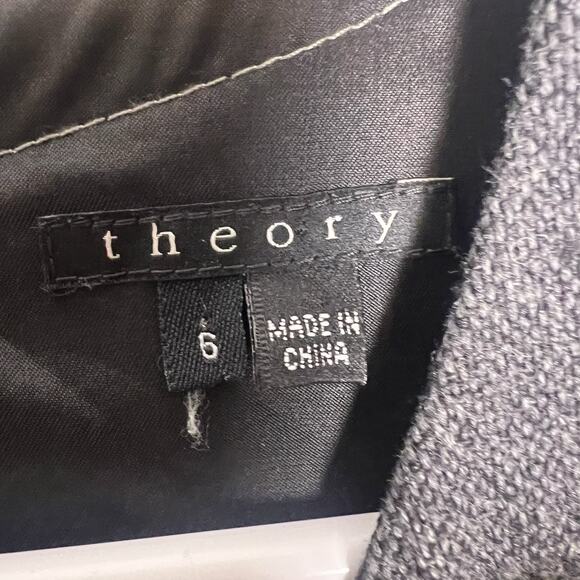 Theory Sleeveless Wool Blend Sheath Dress Gray Sz 6 Office Preppy Career A Line - Picture 7 of 14